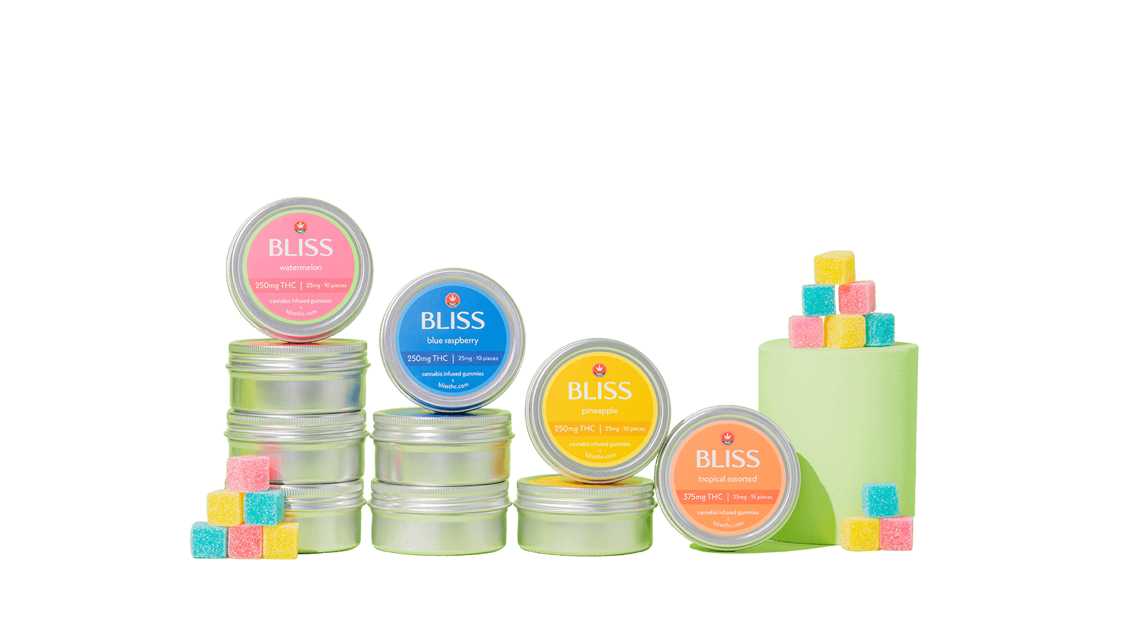 4 Tins of Bliss Products and Gummies