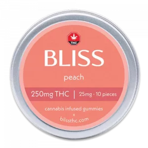 Front of Peach 250mg Tin
