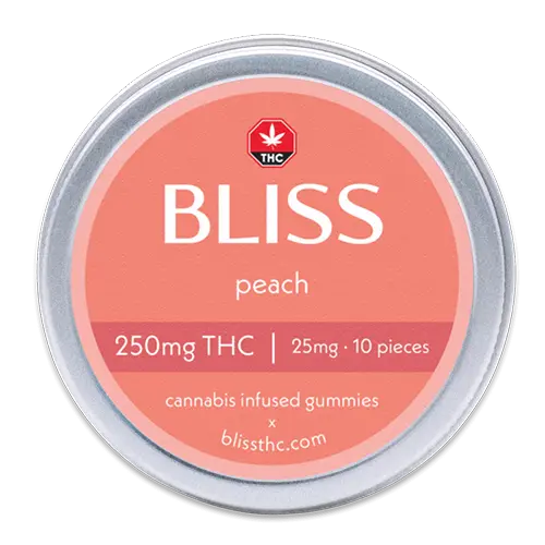 Front of Peach 250mg Tin