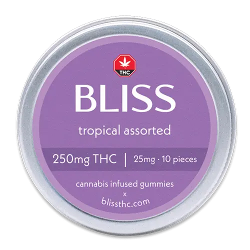 Front of Tropical Assorted 250mg Tin